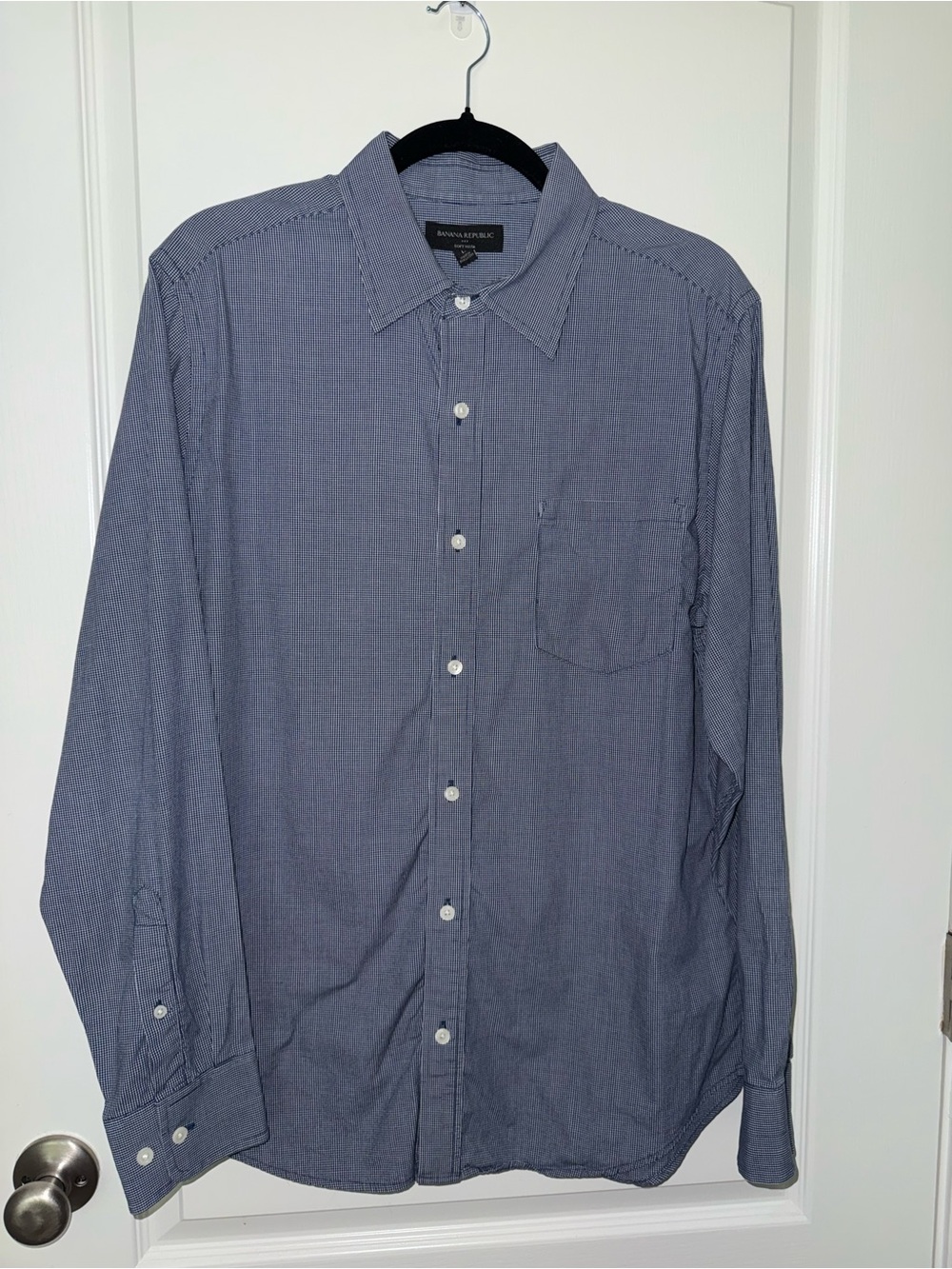 Banana Republic Men's Blue Button-Down Dress Shirt